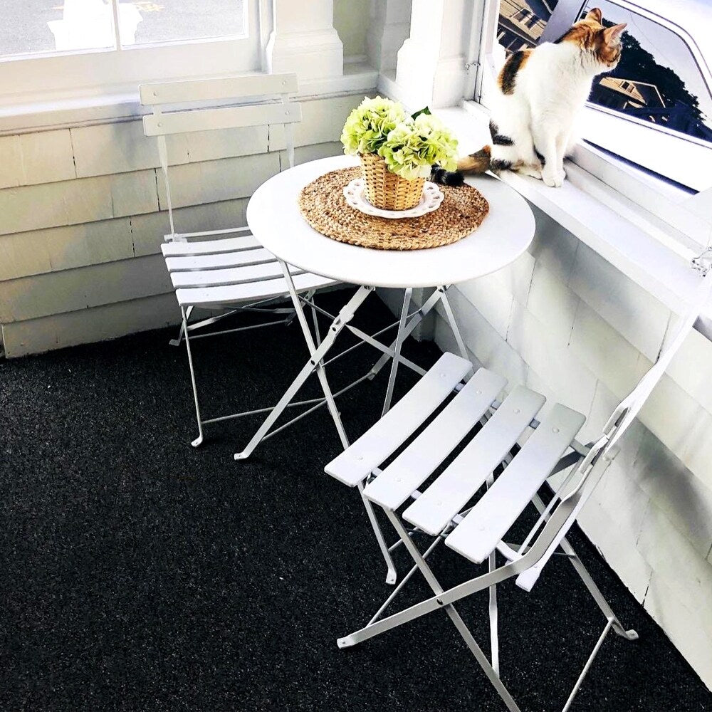 Set da bistrot pieghevole in metallo da 3 pezzi, set da conversazione per esterni/interni resistente alle intemperie, ideale per patio, cortile, giardino.