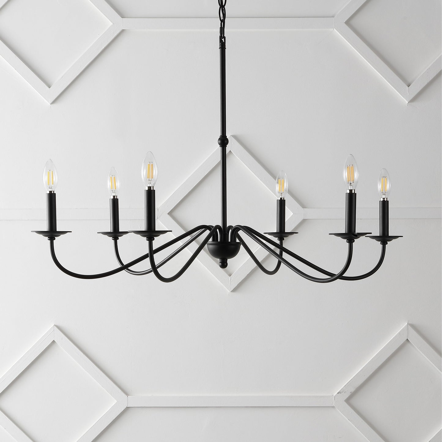 Lampadario a LED in ferro a 6 luci, 34,75 pollici, di JONATHAN Y