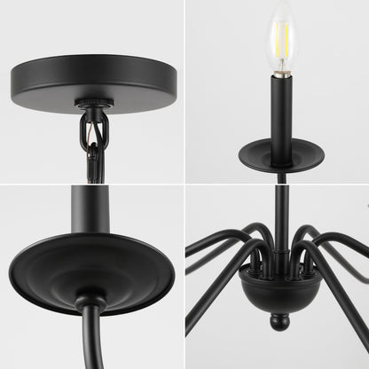 Lampadario a LED in ferro a 6 luci, 34,75 pollici, di JONATHAN Y