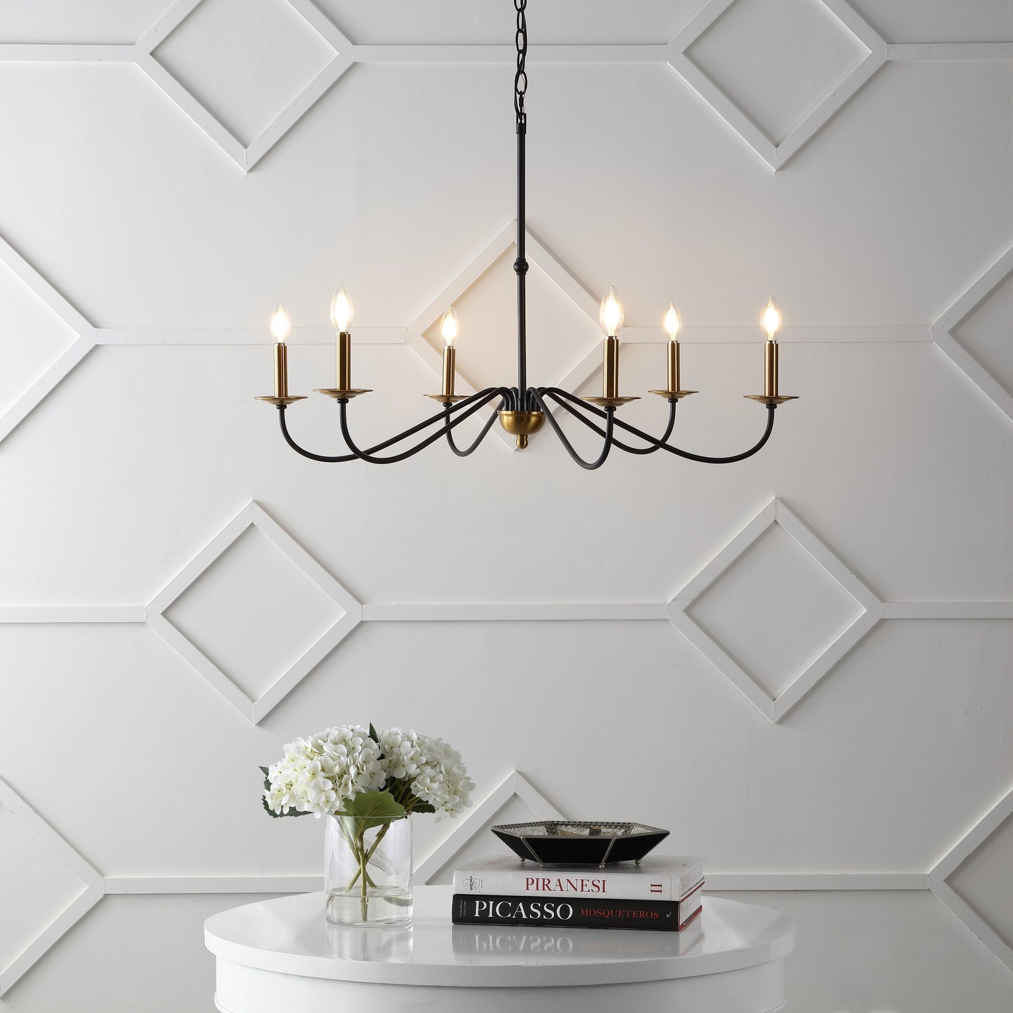 Lampadario a LED in ferro a 6 luci, 34,75 pollici, di JONATHAN Y