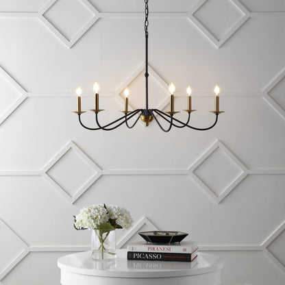 Lampadario a LED in ferro a 6 luci, 34,75 pollici, di JONATHAN Y