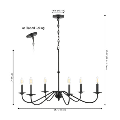 Lampadario a LED in ferro a 6 luci, 34,75 pollici, di JONATHAN Y