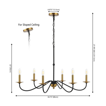 Lampadario a LED in ferro a 6 luci, 34,75 pollici, di JONATHAN Y