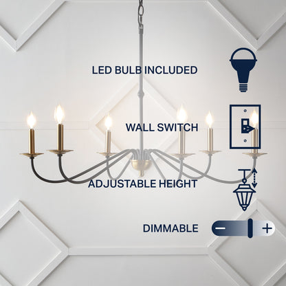 Lampadario a LED in ferro a 6 luci, 34,75 pollici, di JONATHAN Y