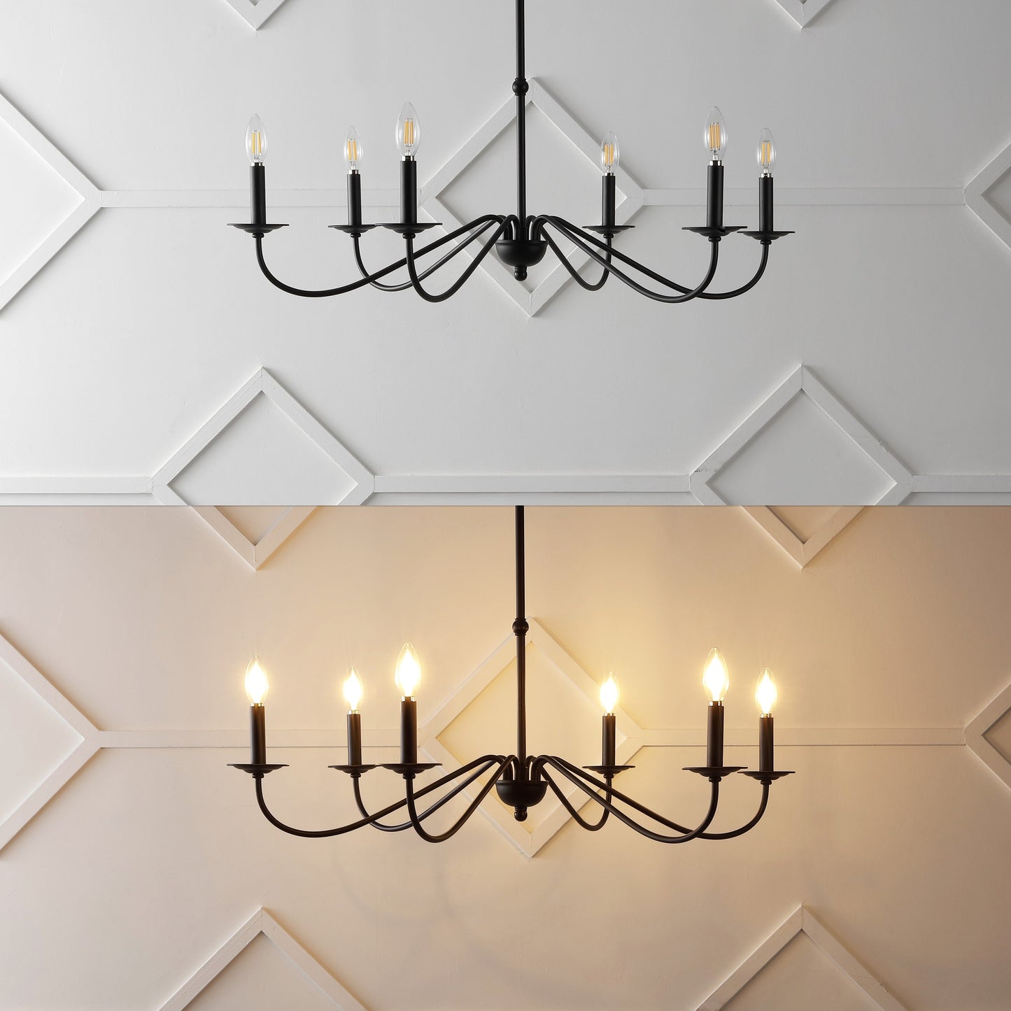 Lampadario a LED in ferro a 6 luci, 34,75 pollici, di JONATHAN Y