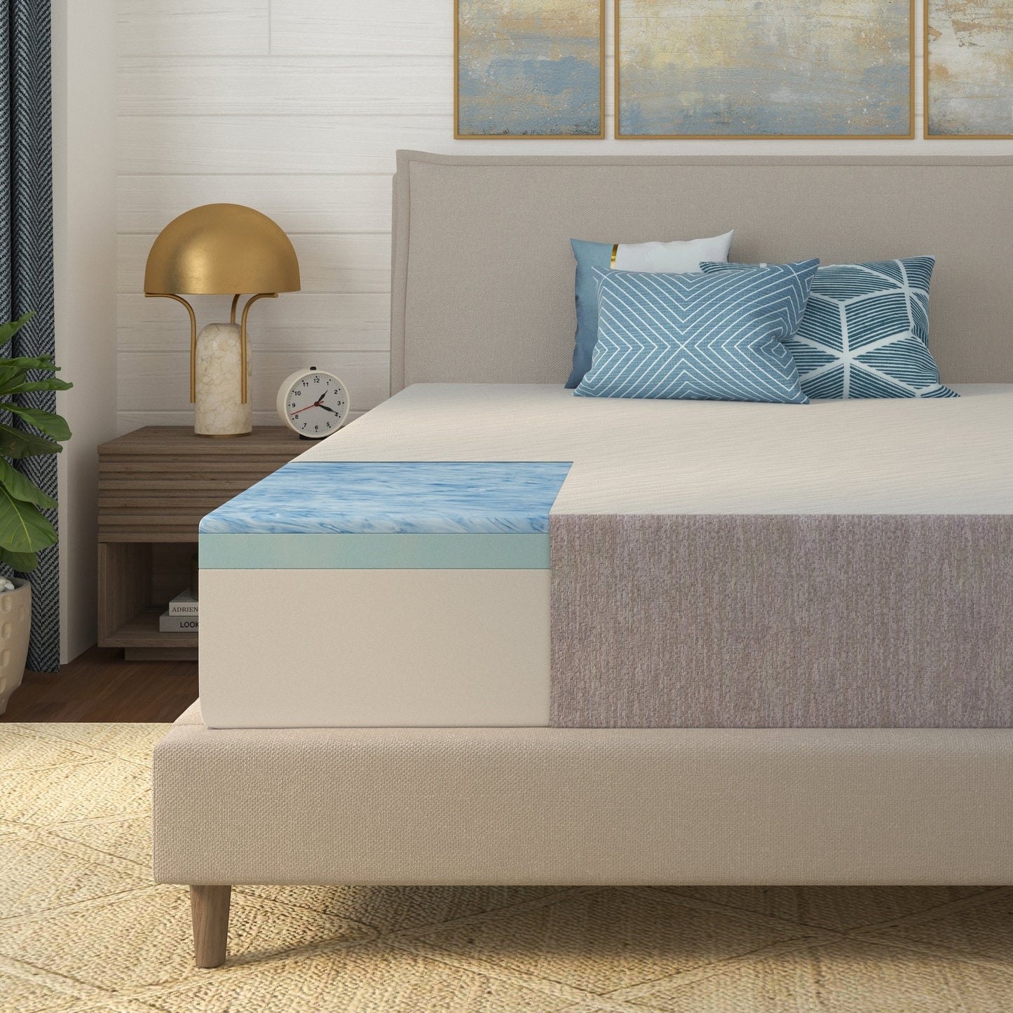 Materasso Select Luxury in schiuma viscoelastica con gel, 12 pollici, di durezza media.