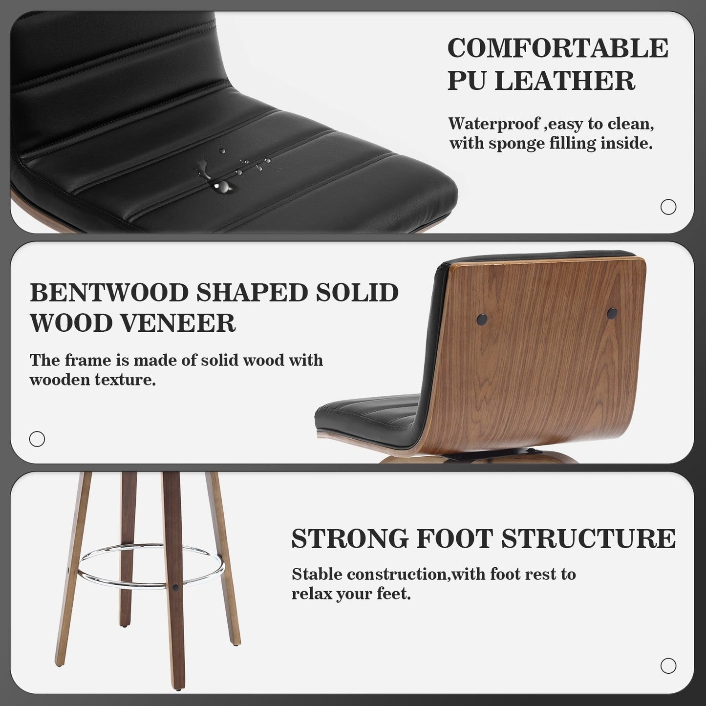 26/29 sgabelli da bar/cucina girevoli in similpelle, set da 2/3 pezzi