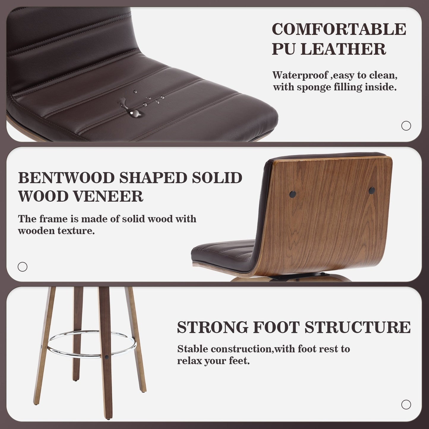 26/29 sgabelli da bar/cucina girevoli in similpelle, set da 2/3 pezzi