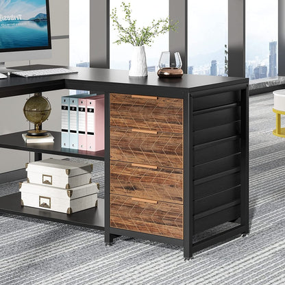 Scrivania da ufficio a forma di L reversibile, scrivania per computer, robusto tavolo da lavoro, postazione di lavoro.