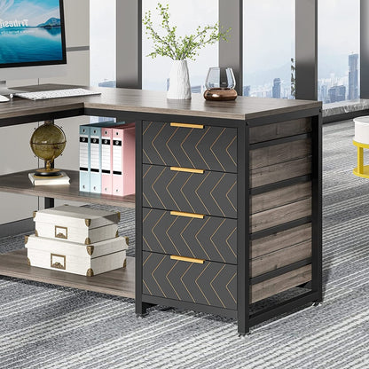 Scrivania da ufficio a forma di L reversibile, scrivania per computer, robusto tavolo da lavoro, postazione di lavoro.