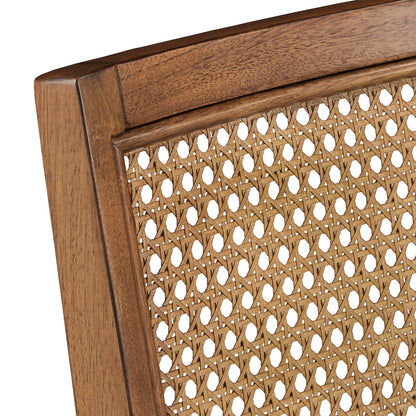 Sgabelli da pranzo Ronda con schienale in vimini e rivestimento in lino beige (confezione da 2)