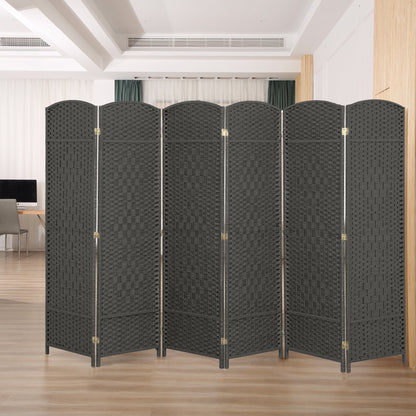 Paravento divisorio per ambienti, alto 180 cm, in fibra intrecciata, a pannelli pieghevoli, autoportante.