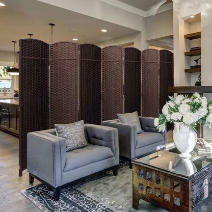 Paravento divisorio pieghevole per privacy, divisorio alto pieghevole a 8 pannelli - 244 cm L x 49,5 cm l x 175 cm A