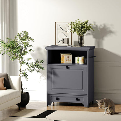 Stazione per la somministrazione del cibo al cane Roomfitters con 2 ciotole rialzate per cani, mobile porta-ciotole ribaltabile per animali domestici