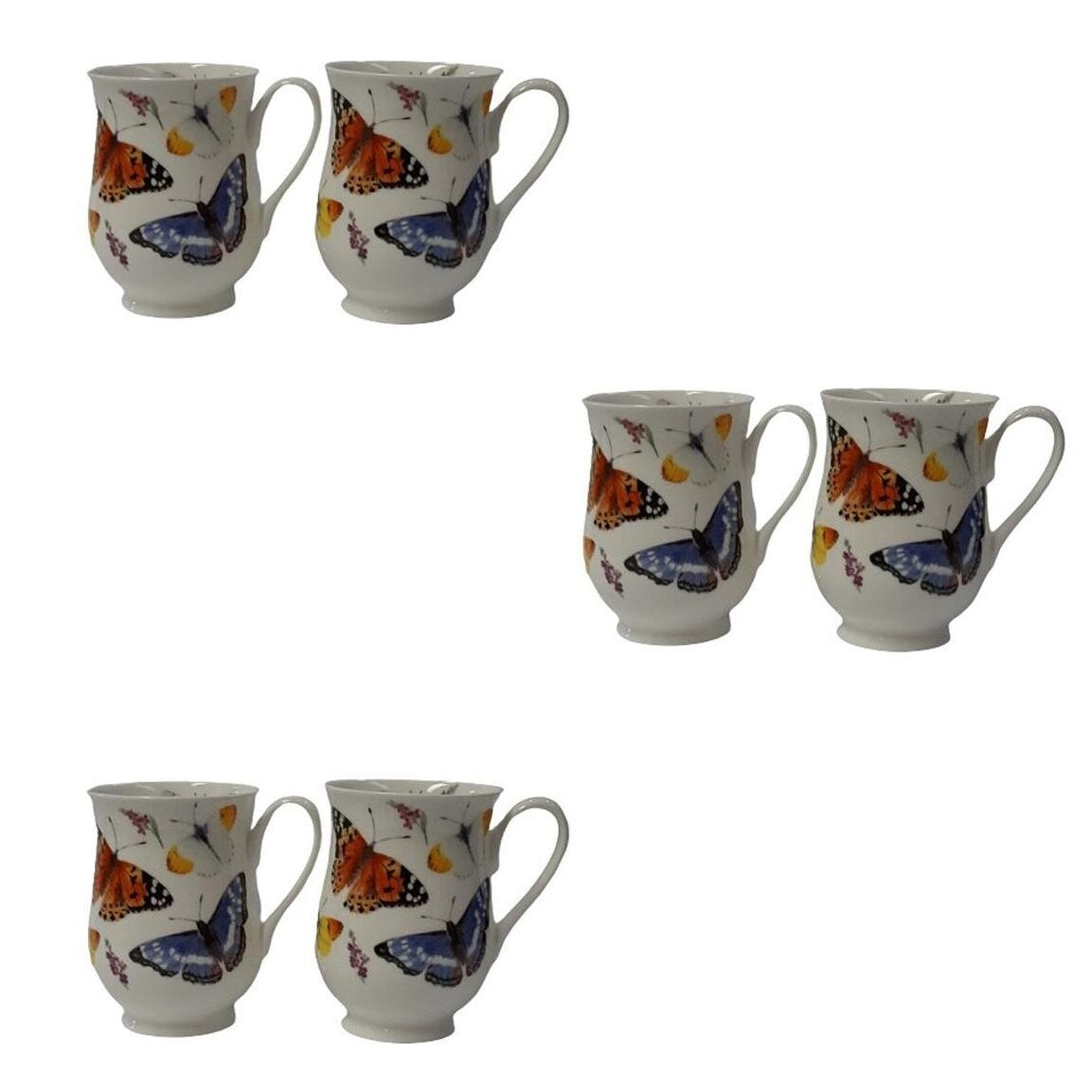 Tazza Eleanor di Roy Kirkham, motivo Butterfly Garden (confezione da 6)
