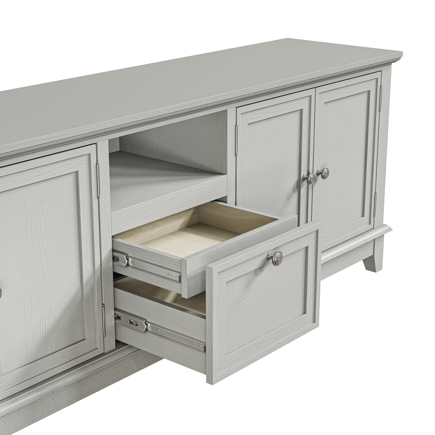 Mobile porta TV rustico da 72 pollici con ripiani regolabili e vano portaoggetti nascosto - Larghezza 72 pollici