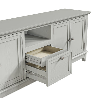 Mobile porta TV rustico da 72 pollici con ripiani regolabili e vano portaoggetti nascosto - Larghezza 72 pollici