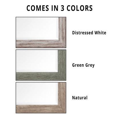 Specchio a figura intera in stile rustico - Specchio rettangolare con cornice in legno da 66 x 32 pollici per soggiorno e camera da letto