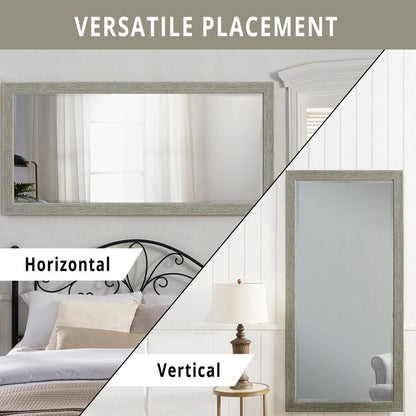 Specchio a figura intera in stile rustico - Specchio rettangolare con cornice in legno da 66 x 32 pollici per soggiorno e camera da letto