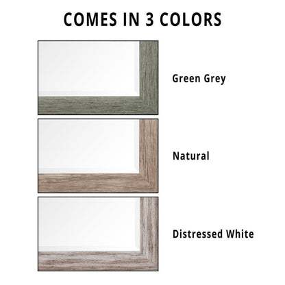 Specchio a figura intera in stile rustico - Specchio rettangolare con cornice in legno da 66 x 32 pollici per soggiorno e camera da letto