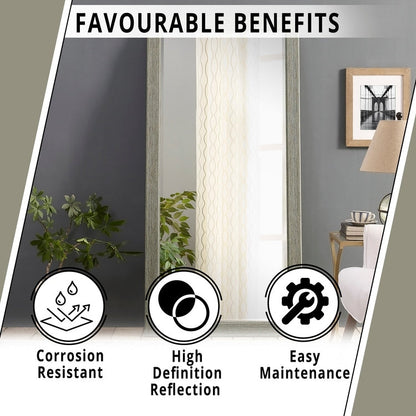 Specchio a figura intera in stile rustico - Specchio rettangolare con cornice in legno da 66 x 32 pollici per soggiorno e camera da letto