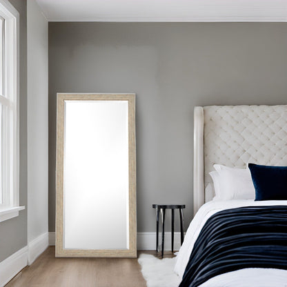 Specchio a figura intera in stile rustico - Specchio rettangolare con cornice in legno da 66 x 32 pollici per soggiorno e camera da letto
