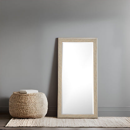 Specchio a figura intera in stile rustico - Specchio rettangolare con cornice in legno da 66 x 32 pollici per soggiorno e camera da letto