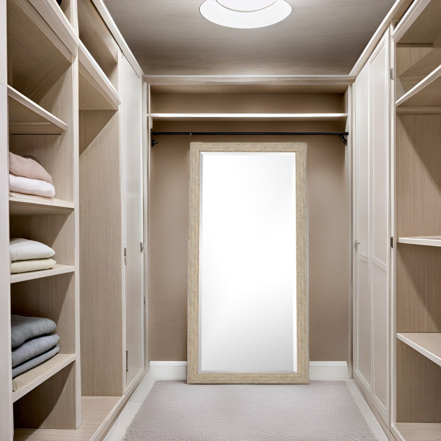 Specchio a figura intera in stile rustico - Specchio rettangolare con cornice in legno da 66 x 32 pollici per soggiorno e camera da letto