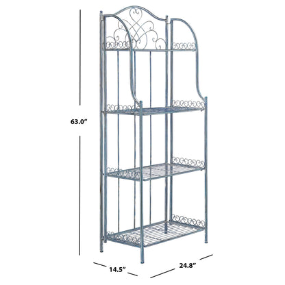 SAFAVIEH Bryn Bakers Rack da esterno in ferro battuto in stile vittoriano a 4 ripiani - 63,5 cm L x 38,1 cm P x 160 cm A - 63,5L x 38,1P x 160A