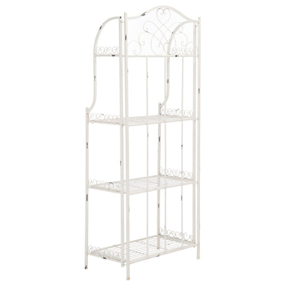 SAFAVIEH Bryn Bakers Rack da esterno in ferro battuto in stile vittoriano a 4 ripiani - 63,5 cm L x 38,1 cm P x 160 cm A - 63,5L x 38,1P x 160A