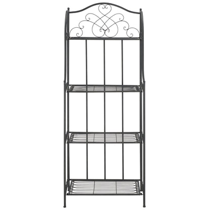 SAFAVIEH Bryn Bakers Rack da esterno in ferro battuto in stile vittoriano a 4 ripiani - 63,5 cm L x 38,1 cm P x 160 cm A - 63,5L x 38,1P x 160A
