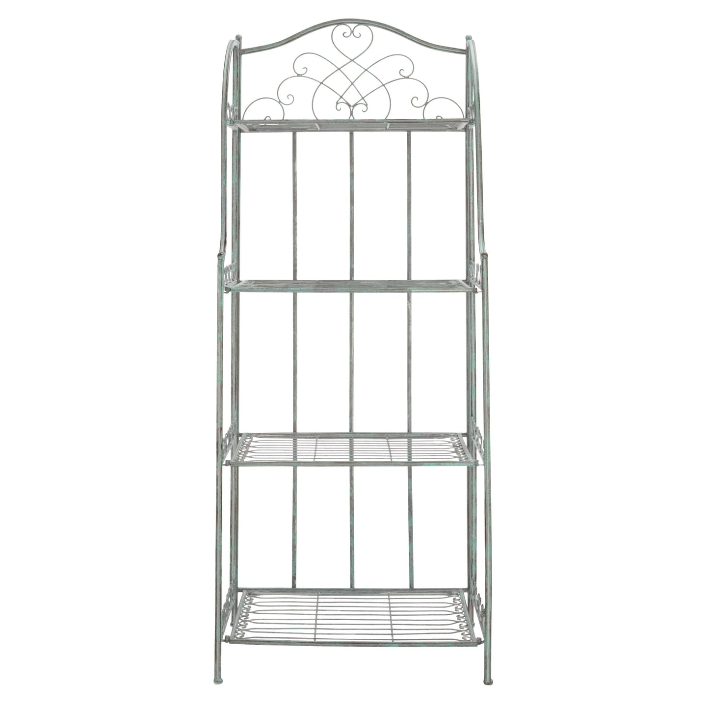SAFAVIEH Bryn Bakers Rack da esterno in ferro battuto in stile vittoriano a 4 ripiani - 63,5 cm L x 38,1 cm P x 160 cm A - 63,5L x 38,1P x 160A