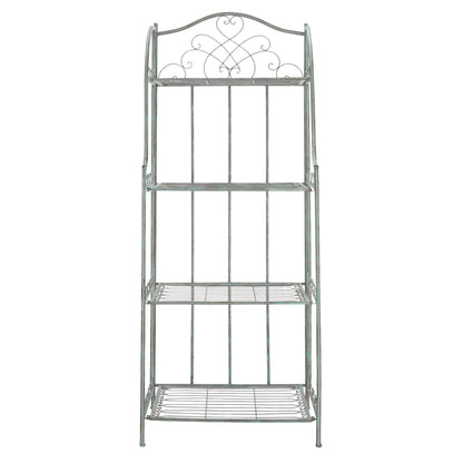 SAFAVIEH Bryn Bakers Rack da esterno in ferro battuto in stile vittoriano a 4 ripiani - 63,5 cm L x 38,1 cm P x 160 cm A - 63,5L x 38,1P x 160A