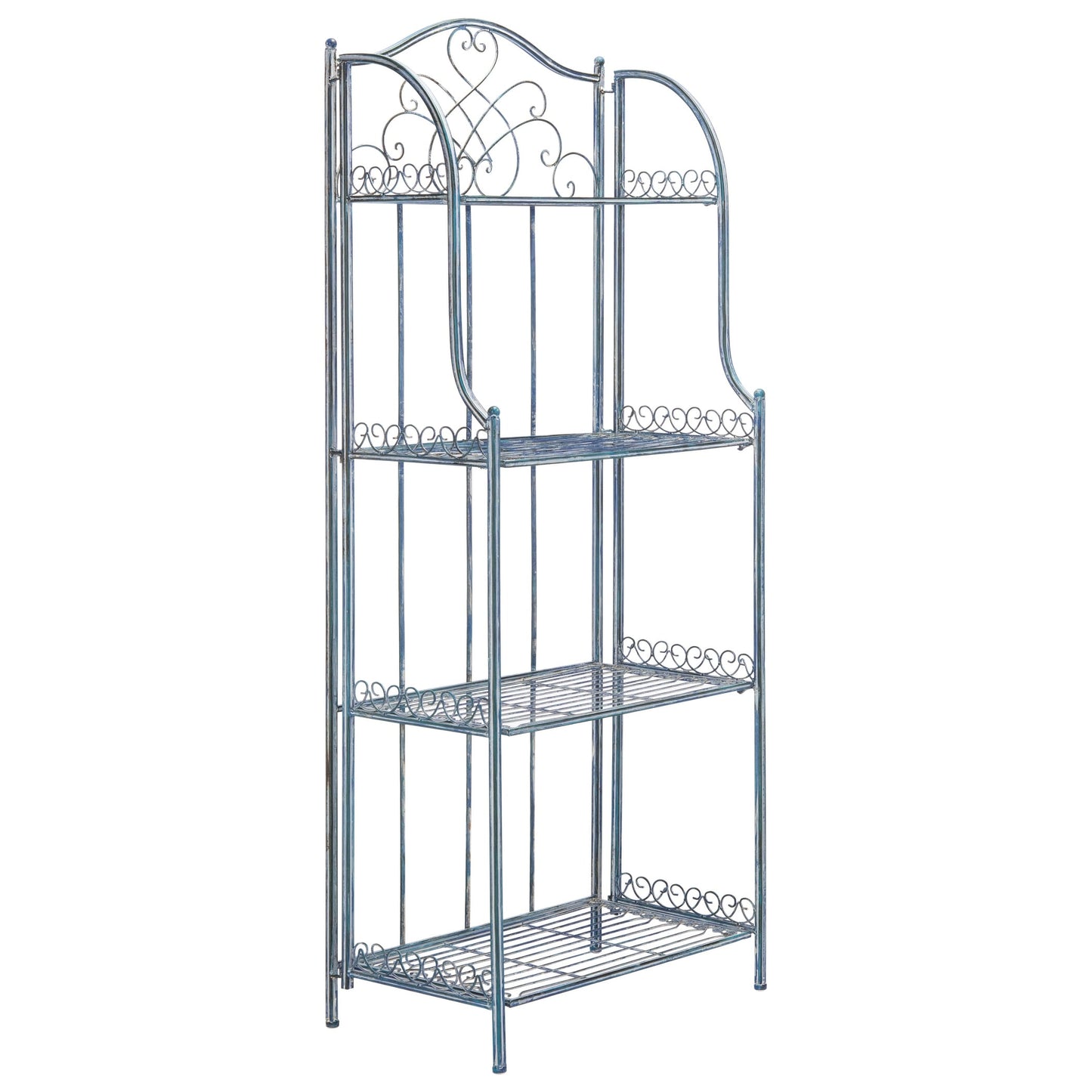 SAFAVIEH Bryn Bakers Rack da esterno in ferro battuto in stile vittoriano a 4 ripiani - 63,5 cm L x 38,1 cm P x 160 cm A - 63,5L x 38,1P x 160A