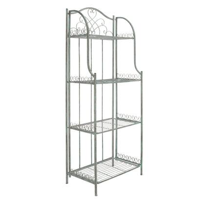 SAFAVIEH Bryn Bakers Rack da esterno in ferro battuto in stile vittoriano a 4 ripiani - 63,5 cm L x 38,1 cm P x 160 cm A - 63,5L x 38,1P x 160A