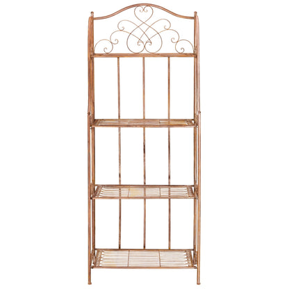 SAFAVIEH Bryn Bakers Rack da esterno in ferro battuto in stile vittoriano a 4 ripiani - 63,5 cm L x 38,1 cm P x 160 cm A - 63,5L x 38,1P x 160A