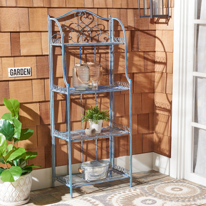 SAFAVIEH Bryn Bakers Rack da esterno in ferro battuto in stile vittoriano a 4 ripiani - 63,5 cm L x 38,1 cm P x 160 cm A - 63,5L x 38,1P x 160A