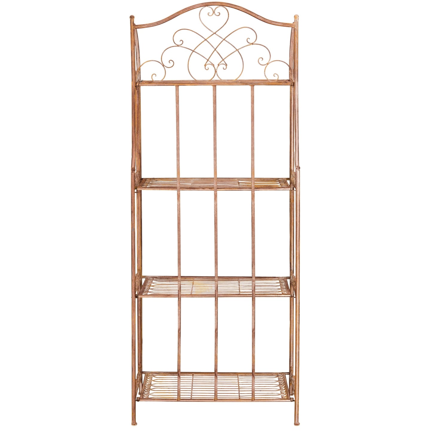 SAFAVIEH Bryn Bakers Rack da esterno in ferro battuto in stile vittoriano a 4 ripiani - 63,5 cm L x 38,1 cm P x 160 cm A - 63,5L x 38,1P x 160A