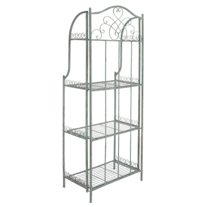 SAFAVIEH Bryn Bakers Rack da esterno in ferro battuto in stile vittoriano a 4 ripiani - 63,5 cm L x 38,1 cm P x 160 cm A - 63,5L x 38,1P x 160A