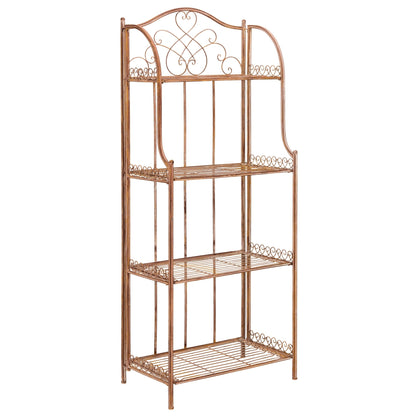 SAFAVIEH Bryn Bakers Rack da esterno in ferro battuto in stile vittoriano a 4 ripiani - 63,5 cm L x 38,1 cm P x 160 cm A - 63,5L x 38,1P x 160A