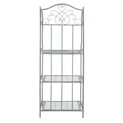 SAFAVIEH Bryn Bakers Rack da esterno in ferro battuto in stile vittoriano a 4 ripiani - 63,5 cm L x 38,1 cm P x 160 cm A - 63,5L x 38,1P x 160A