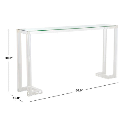 SAFAVIEH Couture Camryn Tavolo Console in Acrilico - Trasparente - 60 L x 10 P x 30 A - 52Lx10Px30A
