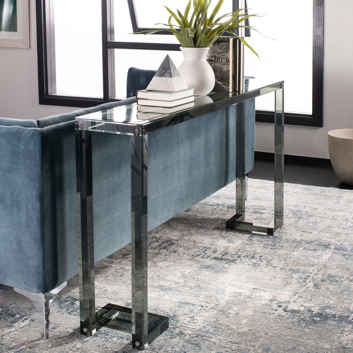 SAFAVIEH Couture Camryn Tavolo Console in Acrilico - Trasparente - 60 L x 10 P x 30 A - 52Lx10Px30A