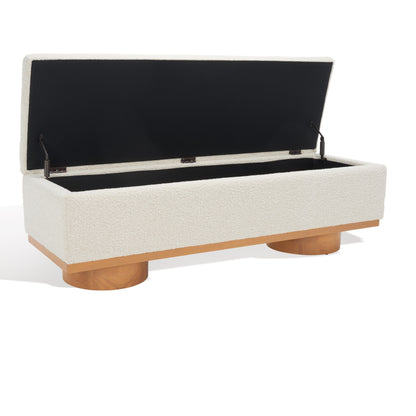 SAFAVIEH Couture Sunneva Boucle Storage Bench - 155 cm L x 51 cm P x 48 cm A - 155Lx51Px48A