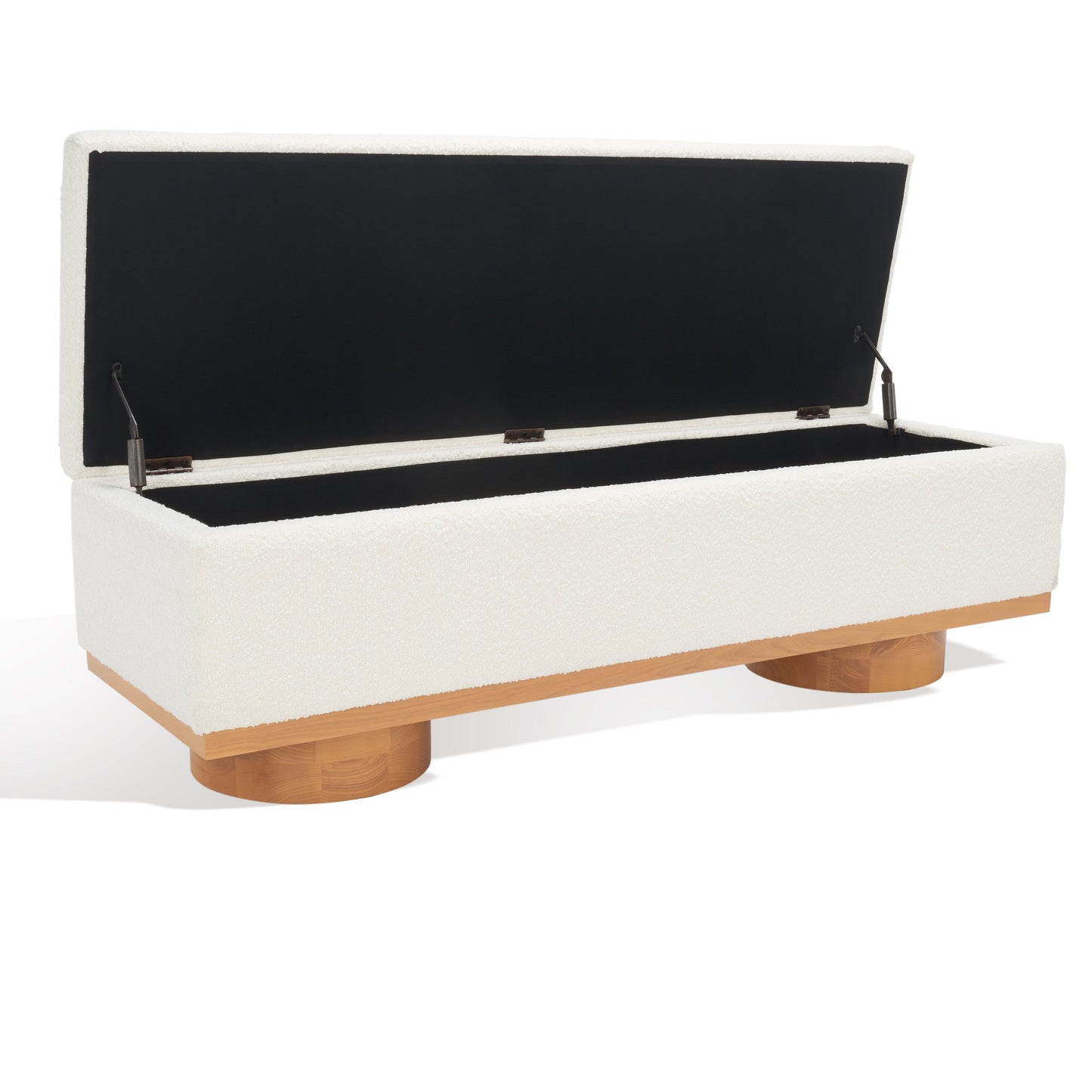 SAFAVIEH Couture Sunneva Boucle Storage Bench - 155 cm L x 51 cm P x 48 cm A - 155Lx51Px48A