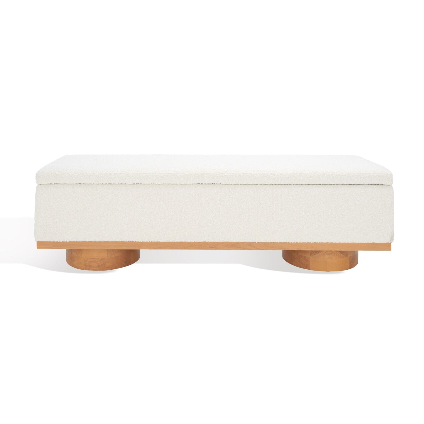 SAFAVIEH Couture Sunneva Boucle Storage Bench - 155 cm L x 51 cm P x 48 cm A - 155Lx51Px48A
