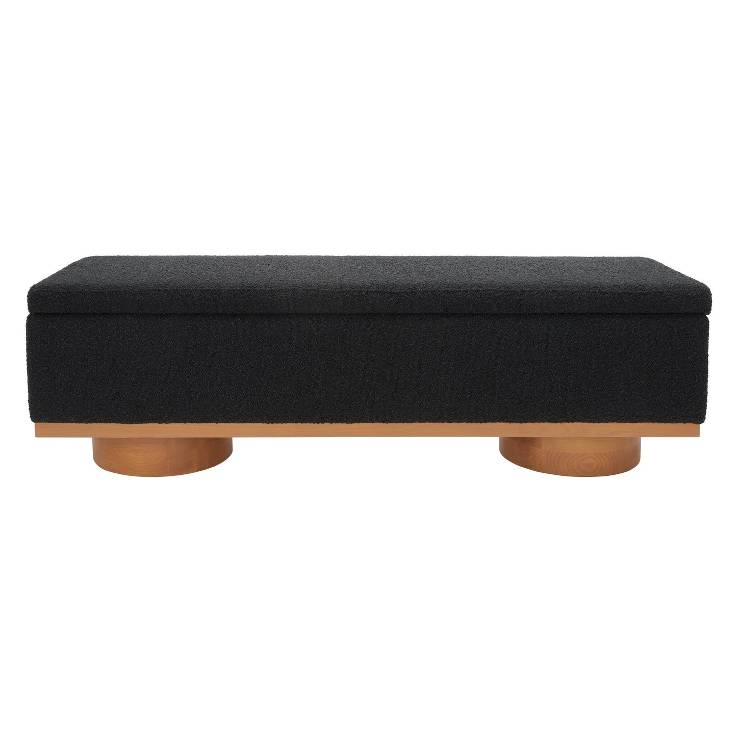SAFAVIEH Couture Sunneva Boucle Storage Bench - 155 cm L x 51 cm P x 48 cm A - 155Lx51Px48A