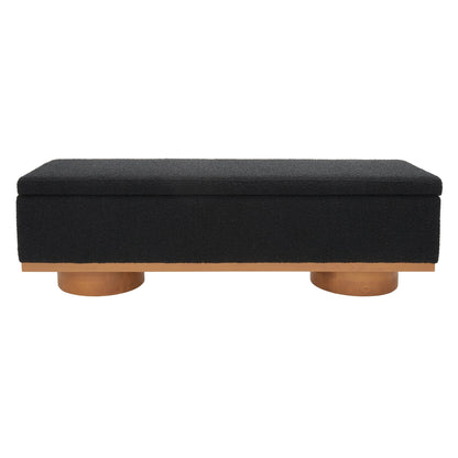 SAFAVIEH Couture Sunneva Boucle Storage Bench - 155 cm L x 51 cm P x 48 cm A - 155Lx51Px48A