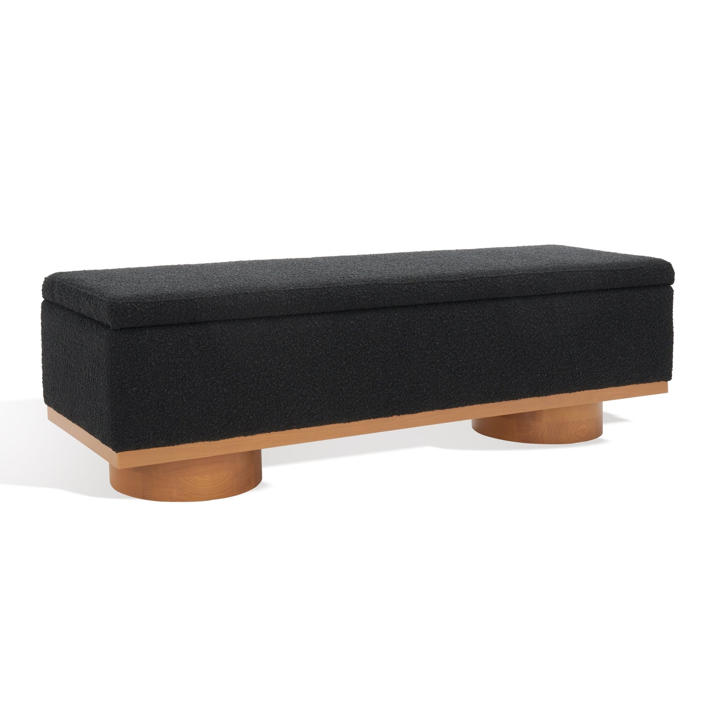 SAFAVIEH Couture Sunneva Boucle Storage Bench - 155 cm L x 51 cm P x 48 cm A - 155Lx51Px48A