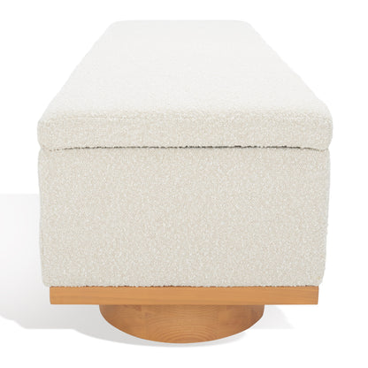 SAFAVIEH Couture Sunneva Boucle Storage Bench - 155 cm L x 51 cm P x 48 cm A - 155Lx51Px48A